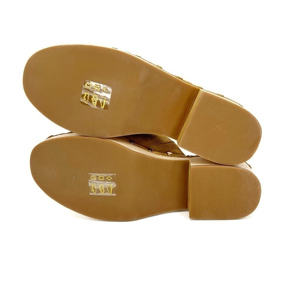 J. Crew Dakota Clogs Women’s Size 5 Burnished Pecan Brown Suede Studded 70s EUC - Picture 6 of 9